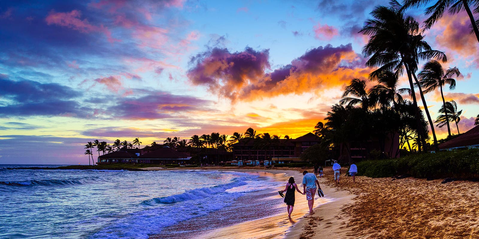 ハワイ州・ホノルルの美しい海、波、太陽に「アロハ！」